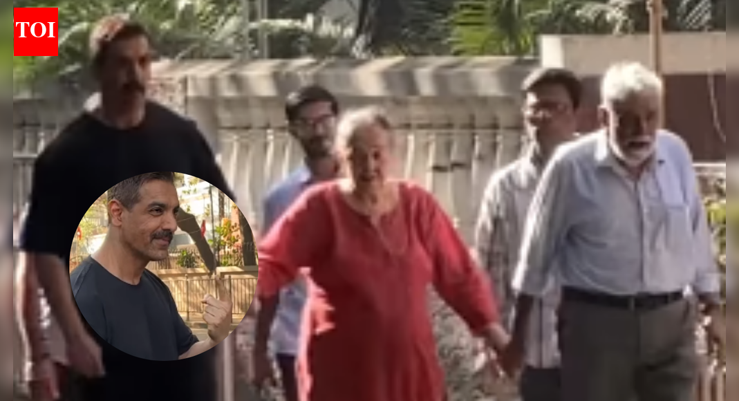 John Abraham melts hearts at BMC polls; walks hand-in-hand with mother and father after voting
