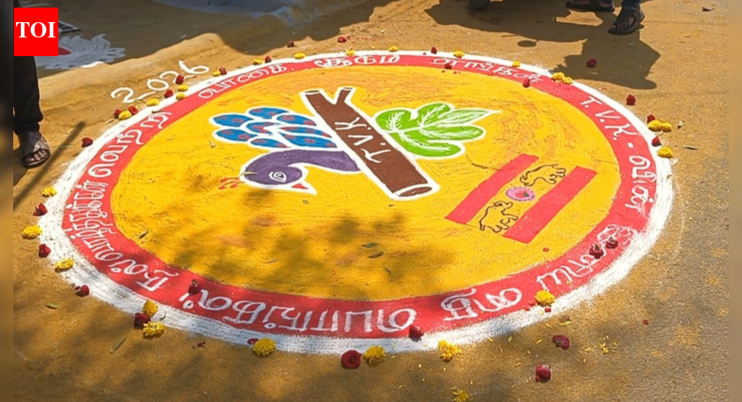 Woman threatened over TVK Pongal kolam in Tiruchengode
