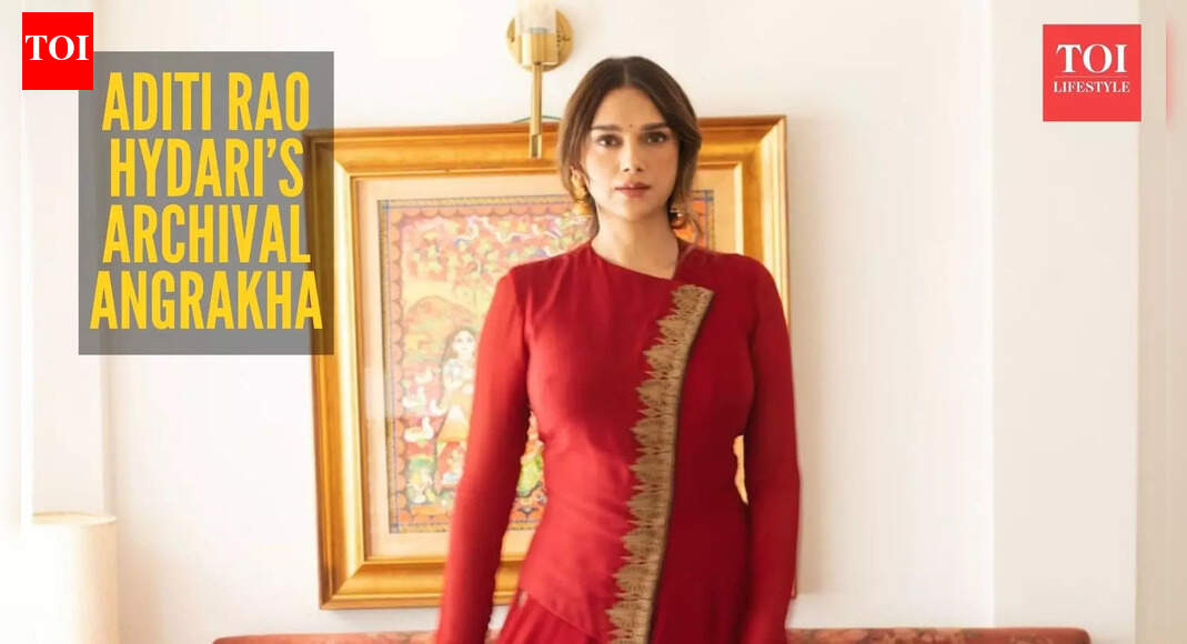 Aditi Rao Hydari wears an archival angrakha kurta and nails modern elegance