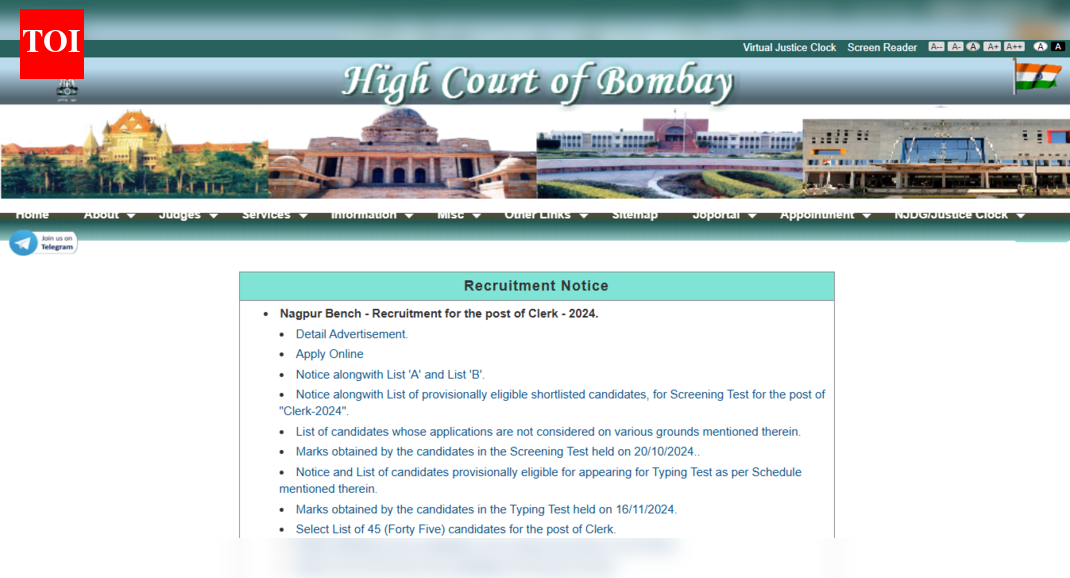 Bombay High Court recruitment 2025: Registration ends today, direct link to apply here