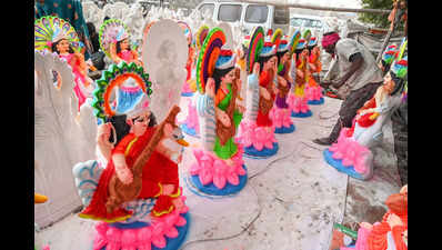 Tight vigil, ecological norms in place for Saraswati Puja in Patna