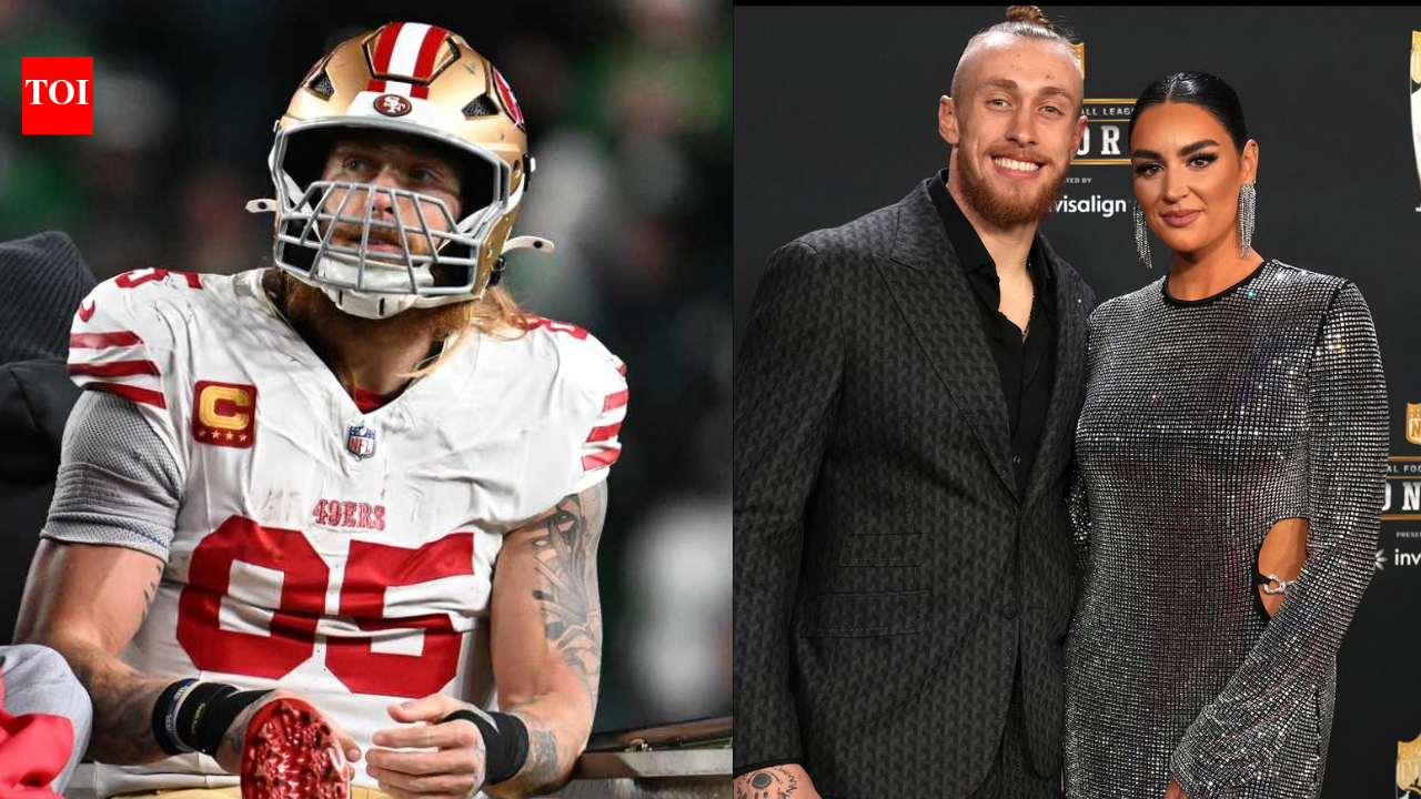 George Kittle’s wife Claire Kittle was heartbroken and visibly emotional as he went down injured in new footage that has shocked fans