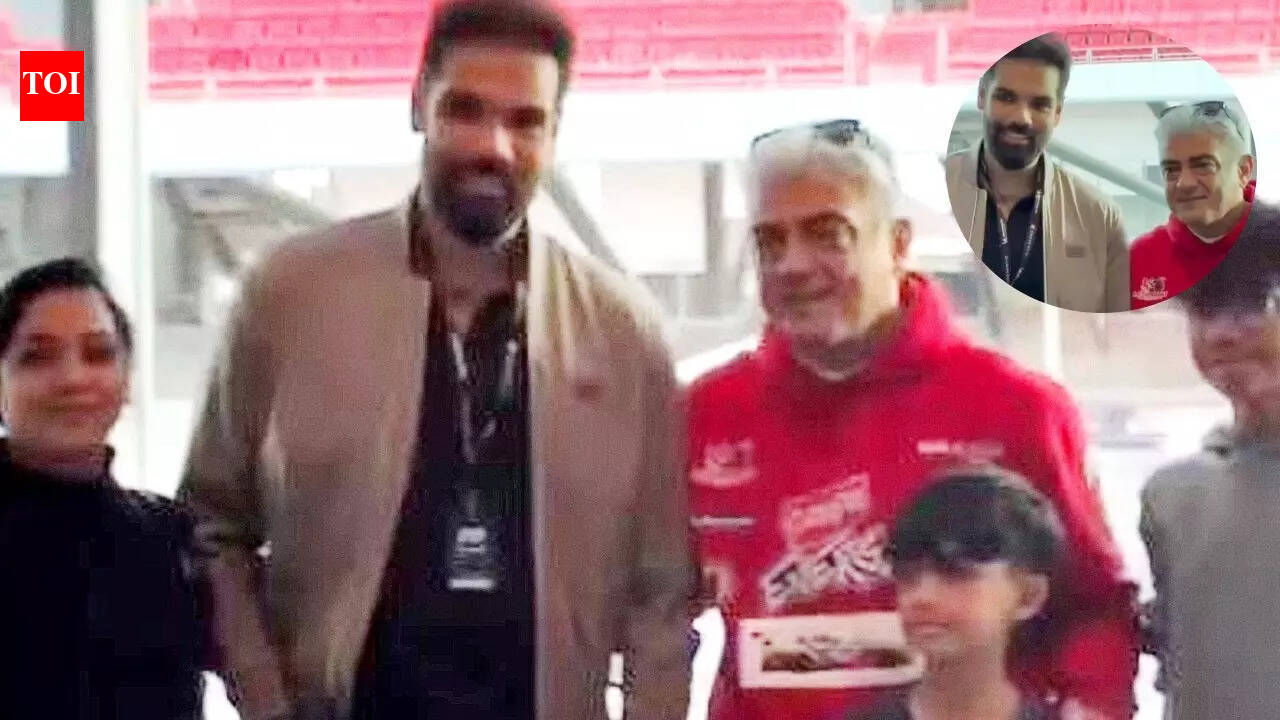Sathyaraj's son Sibi Sathyaraj meets Ajith Kumar at Dubai racing event' praises actor in heartfelt post - Watch video