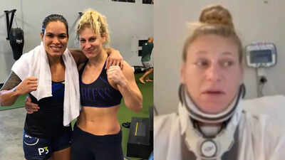 UFC champion Kayla Harrison reacts to withdrawal from UFC 324 due to neck surgery scraps her title fight with Amanda Nunes