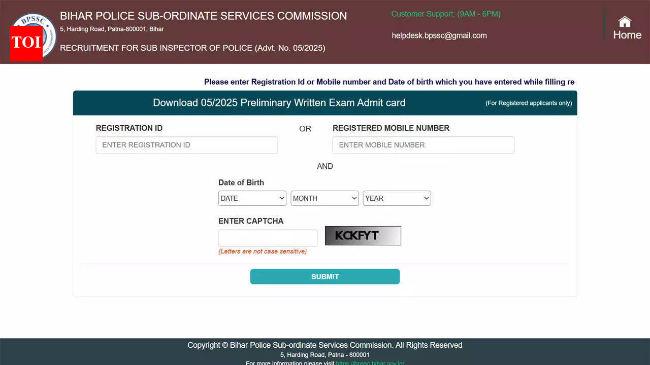 BPSSC conducts Bihar Police SI mains 2026 today, check exam day guidelines and admit card link here