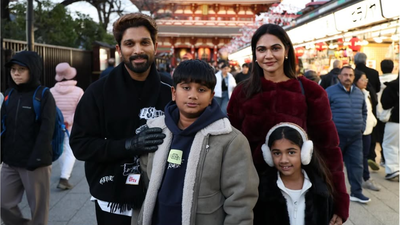 Allu Arjun enjoys quiet family moments in Tokyo with Sneha Reddy and children
