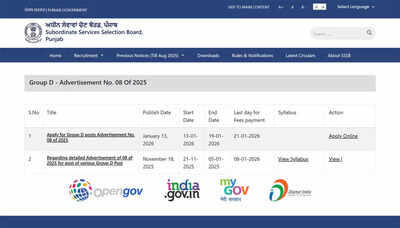 PSSSB Punjab Group D Recruitment 2025 last date today to apply at sssb.punjab.gov.in; direct link