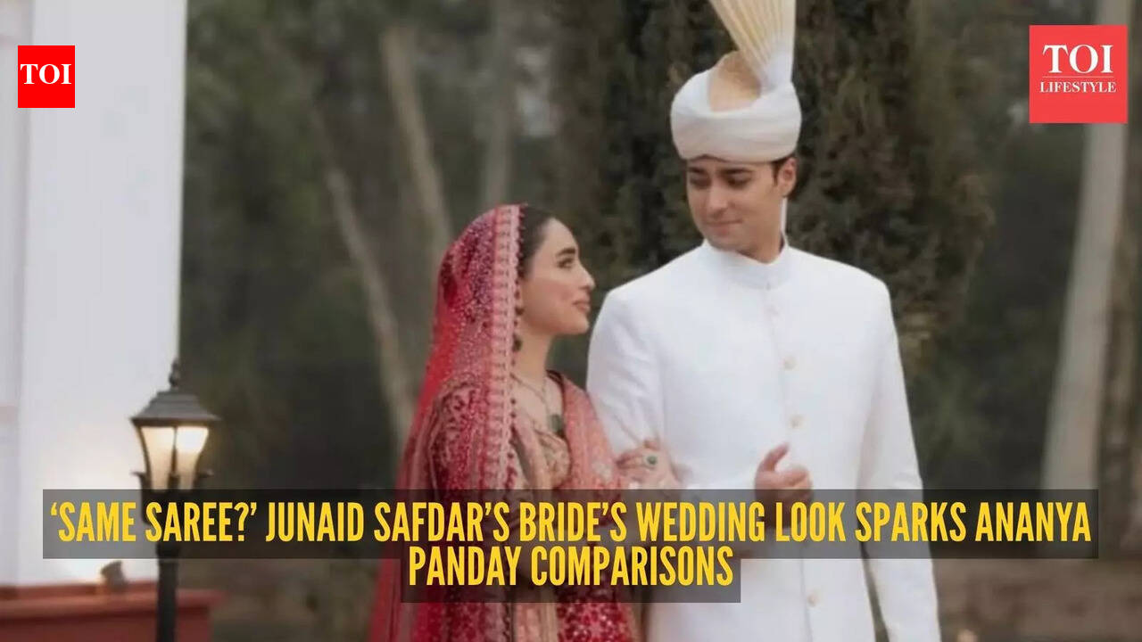 Junaid Safdar’s bride Shanzeh Ali Rohail accused of repeating Ananya Panday’s saree at her wedding