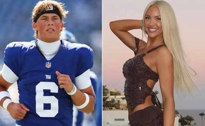 Jaxson Dart and Marissa Ayers make a stylish public appearance at NHL game as Giants' rookie embraces the spotlight