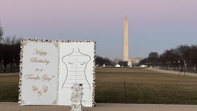 ‘Happy birthday to a terrific guy!’: Trump–Epstein birthday message recreated in giant 10 ft mockup near US Capitol