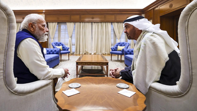 PM Modi welcomes UAE president, wife with traditional Indian gifts