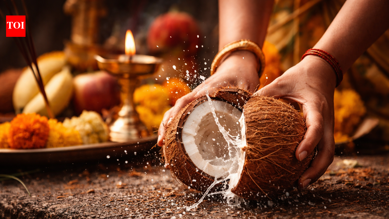 Why breaking a coconut marks an auspicious beginning in India