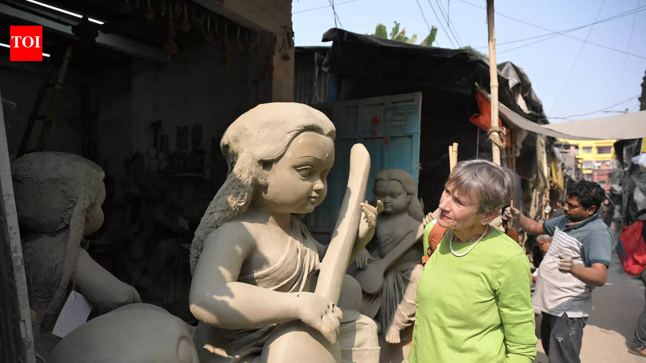 Kolkata goes all hearts for doll-like Saraswati idols