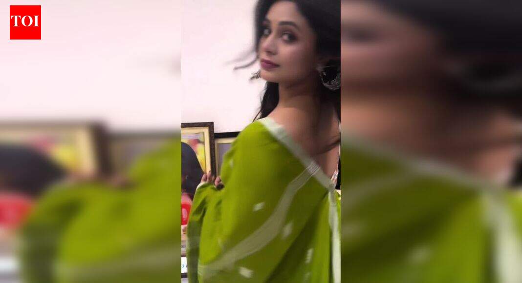 Ritabhari Chakraborty stuns in a green sari