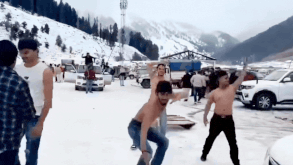 Watch: Outrage over half-naked men waving hookahs in Sonmarg; dancing to ‘Jaata Ka Chhora’