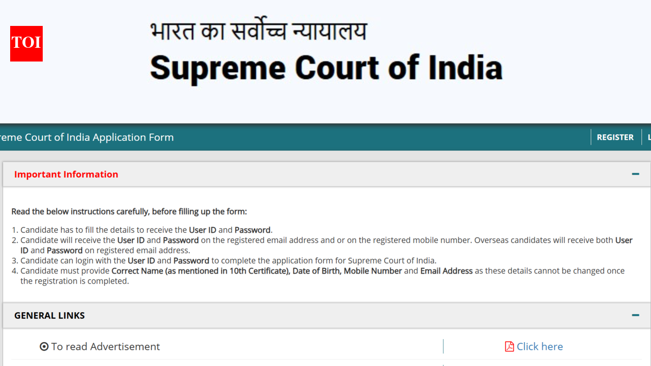 Supreme Court opens applications for various posts: Check details and link to apply here