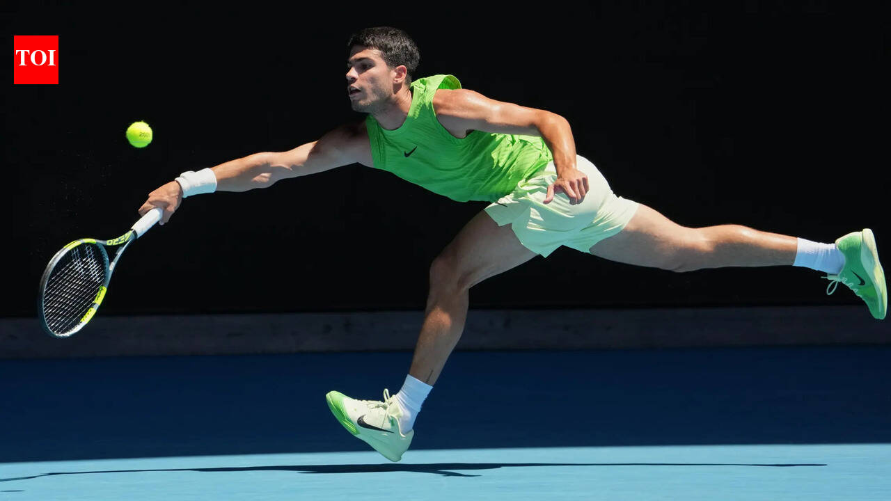Top-seeded Carlos Alcaraz’s bid to complete a career Grand Slam faced early resistance on Wednesday at the Australian Open.