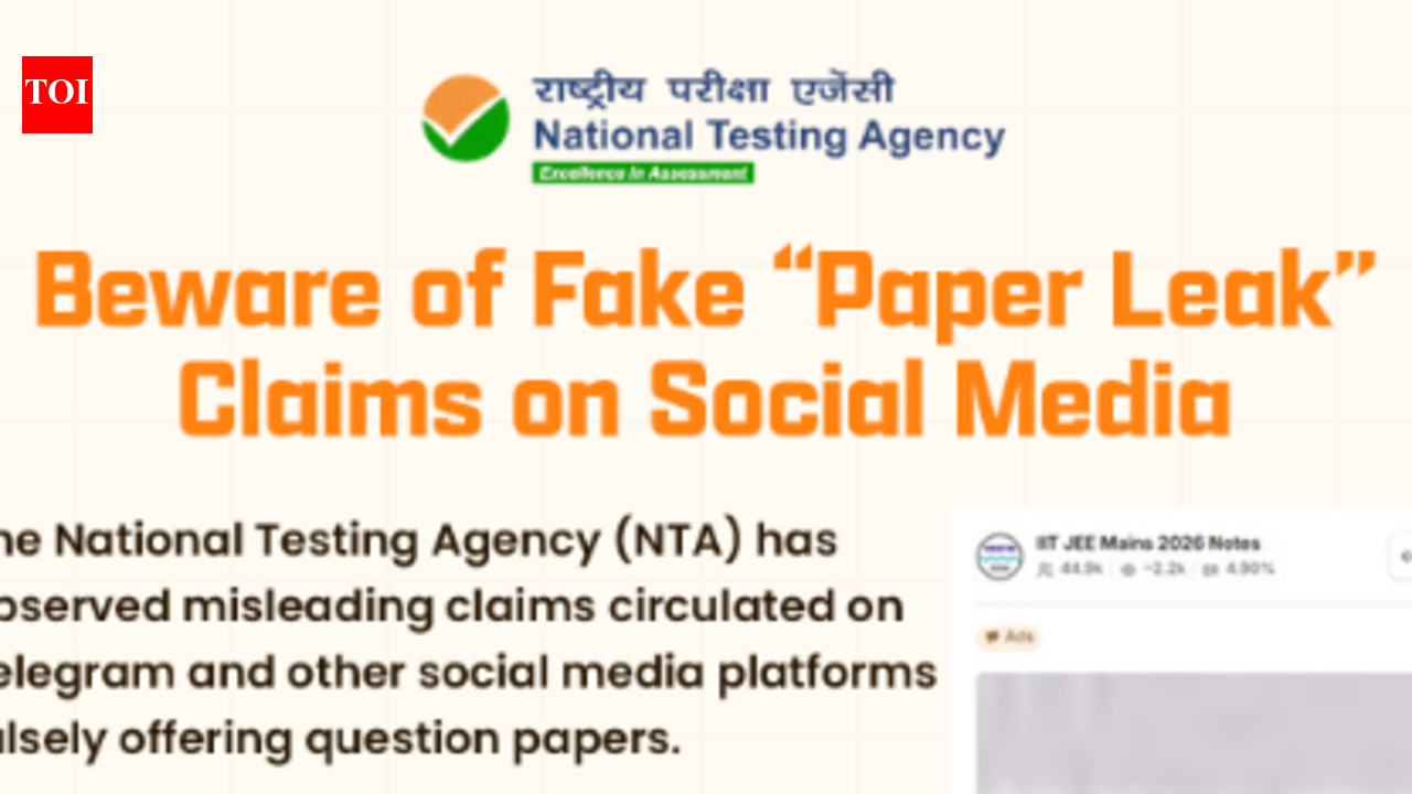 NTA warns students against fake JEE Main 2026 question paper leak claims: Social media posts on WhatsApp and Telegram are scams