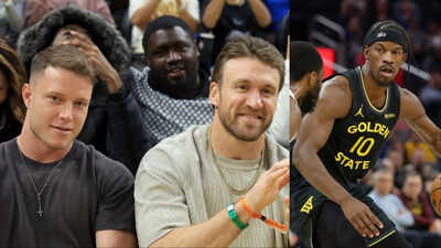 49ers Christian McCaffrey and Kyle Juszczyk show up at Warriors vs Heat game and Jimmy Butler suffers brutal ACL injury