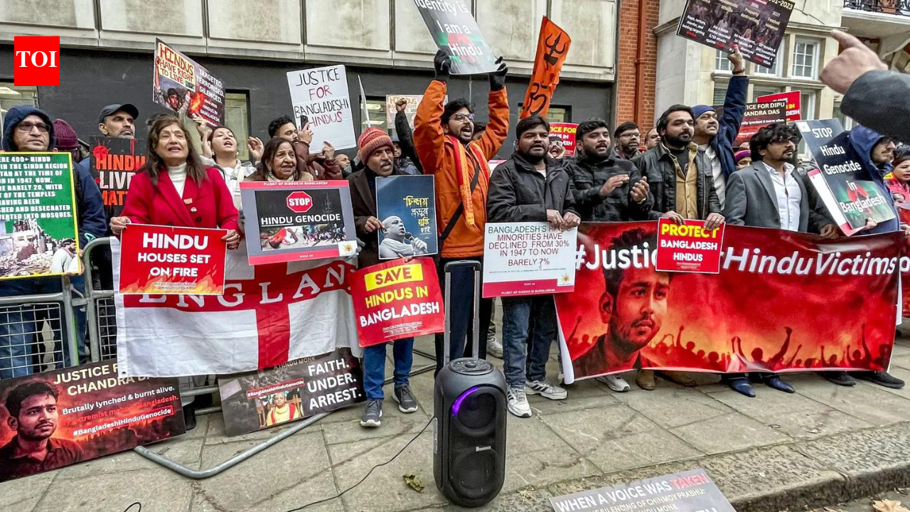 Protest held outside UK parliament demanding Labour take action on Hindu persecution in Bangladesh