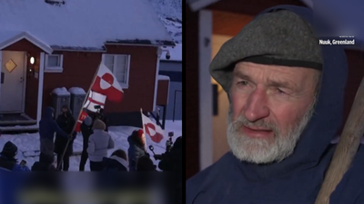  70-year-old man who protests outside the US Consulate in Greenland every morning in freezing cold