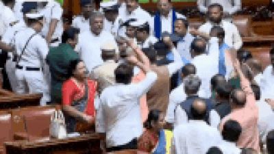  Thawar Gehlot exits joint sitting mid-address; Congress cries breach, BJP counters