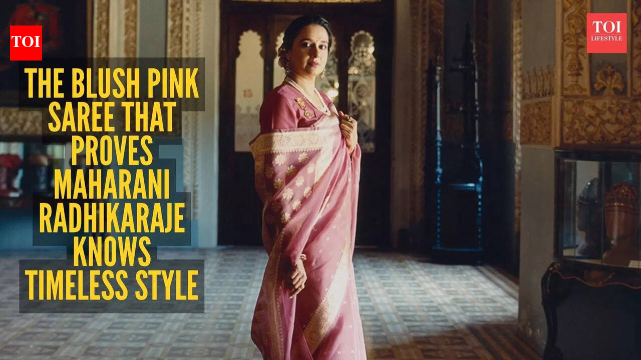 'Maharani of Baroda' Radhikaraje Gaekwad's royal blush-pink saree is quiet luxury at its finest