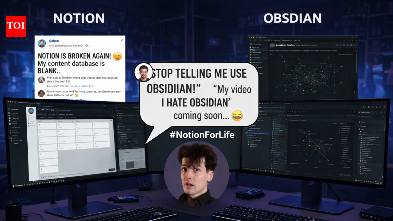 Notion outage sparks backlash as Theo Browne pushes back against Obsidian suggestions