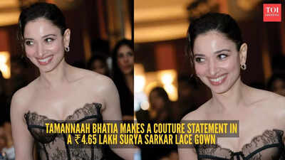 Tamannaah Bhatia’s ₹4.65 lakh Surya Sarkar lace gown is a masterclass in red-carpet restraint
