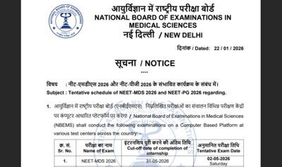 NEET PG, MDS 2026 exam schedule declared: Check important dates here