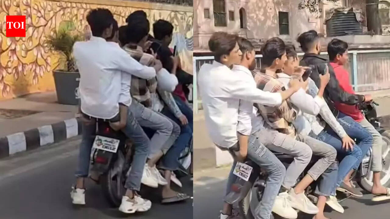 7 riders, 1 bike, zero sense: VIP Road viral video stuns netizens; cops launch probe to identify youths