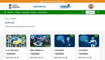 IIT Madras launches 'AI for All' with six free Hindi courses; apply at swayam-plus.swayam2.ac.in