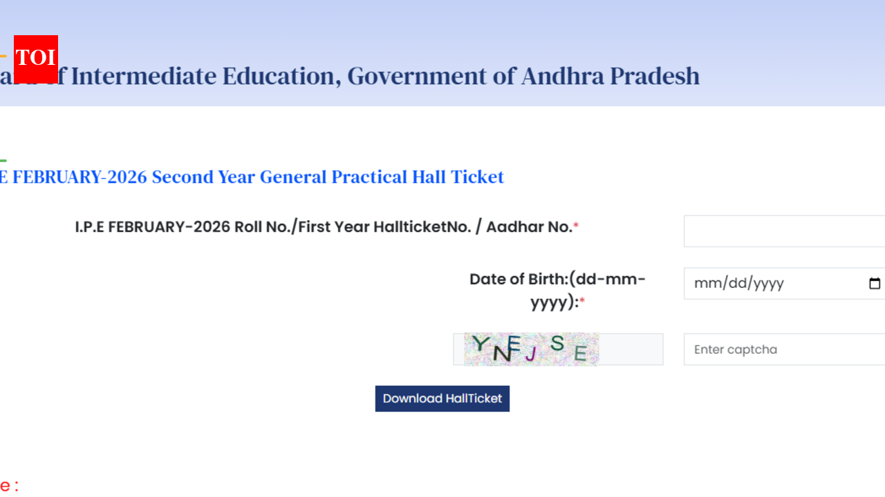 AP Intermediate Hall Ticket 2026 released for practical exams: Direct link to download here