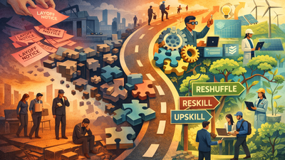 The new layoff era: Work is moving, not disappearing