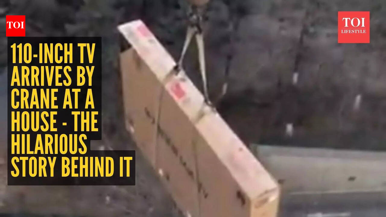 Watch: 110-inch TV arrives by crane at a house - the hilarious story behind it