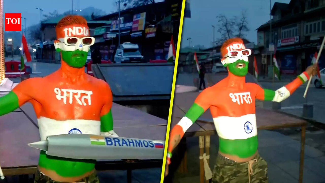 Patriotic Roar At Lal Chowk As Gujarat Tourist Waves Flag, Displays Mini BrahMos