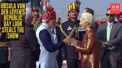 Chief guest Ursula von der Leyen stuns in Banarasi silk jacket at Republic Day 2026