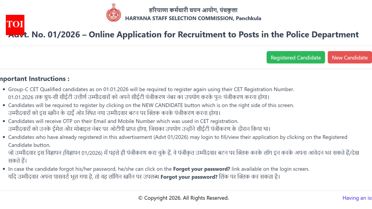 Haryana Police Constable recruitment 2026: Online registration closing soon for 5,500 posts; check selection process here