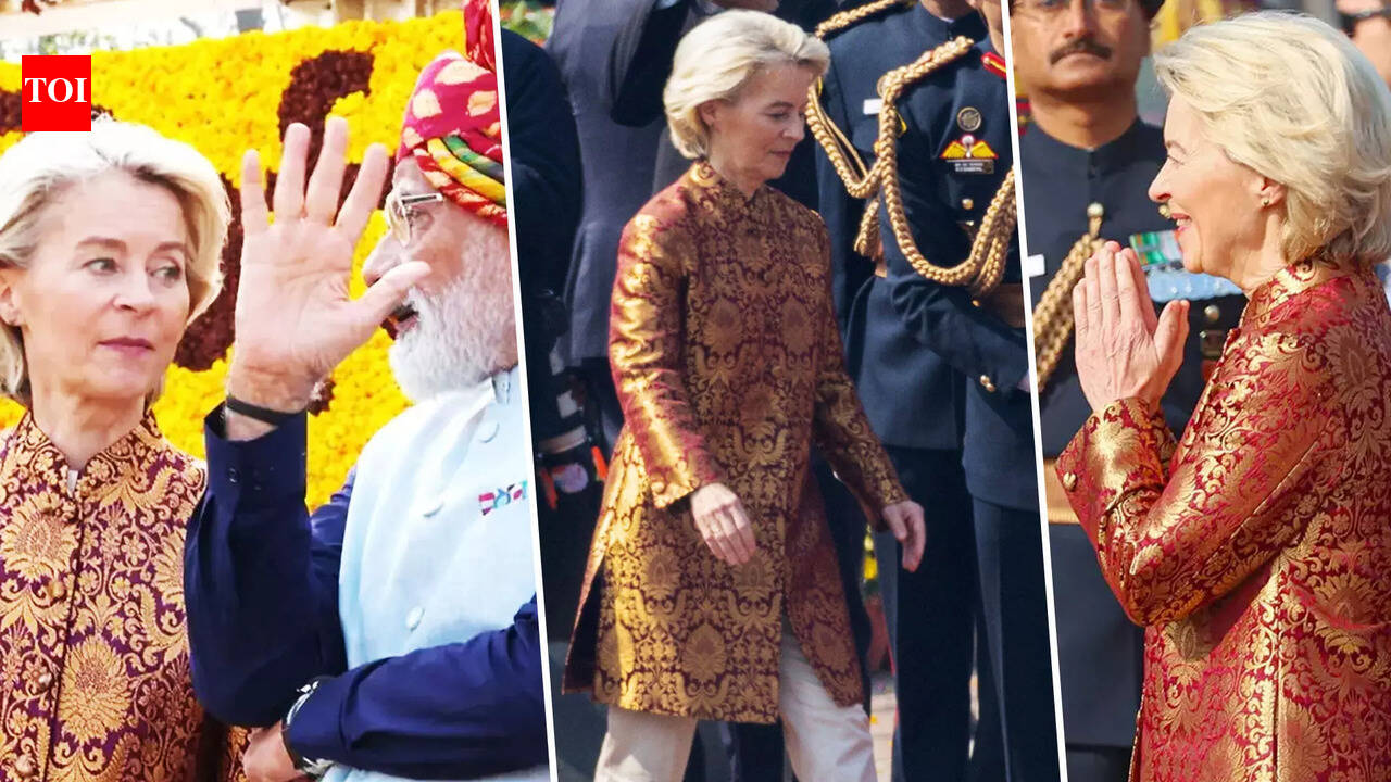 Diplomacy Meets Fashion: EU Chief Ursula Dons Traditional Indian Bandhgala At Republic Day Parade