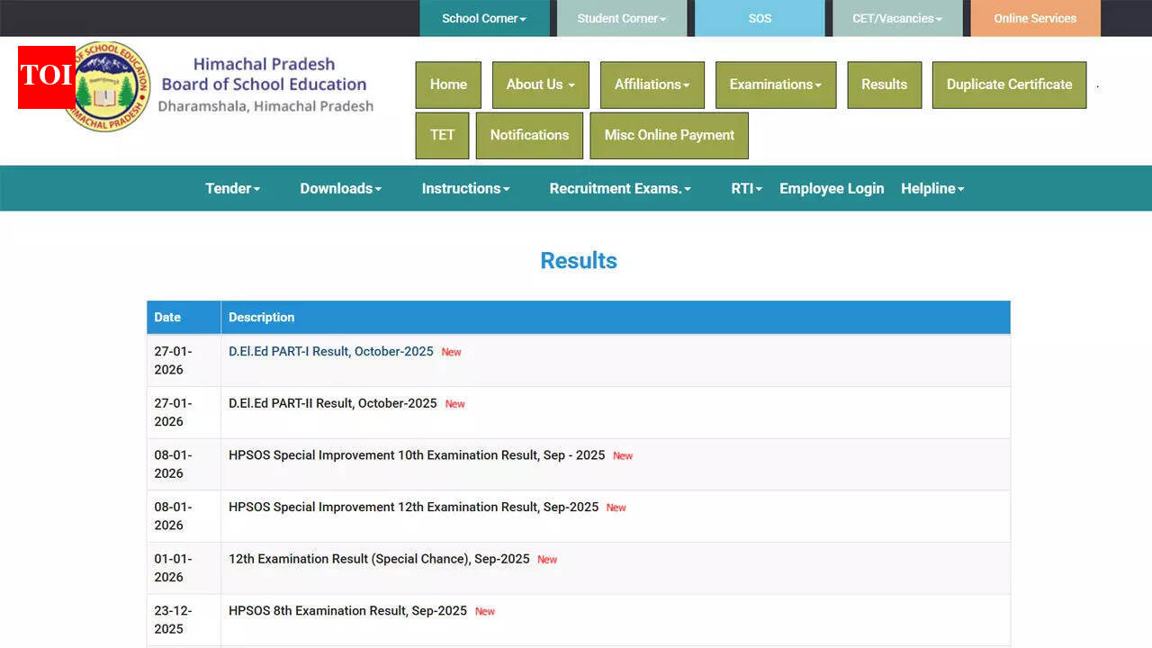 HPBOSE D.EL.ED results for October–November 2025 out at hpbose.org; re-evaluation open till February 12