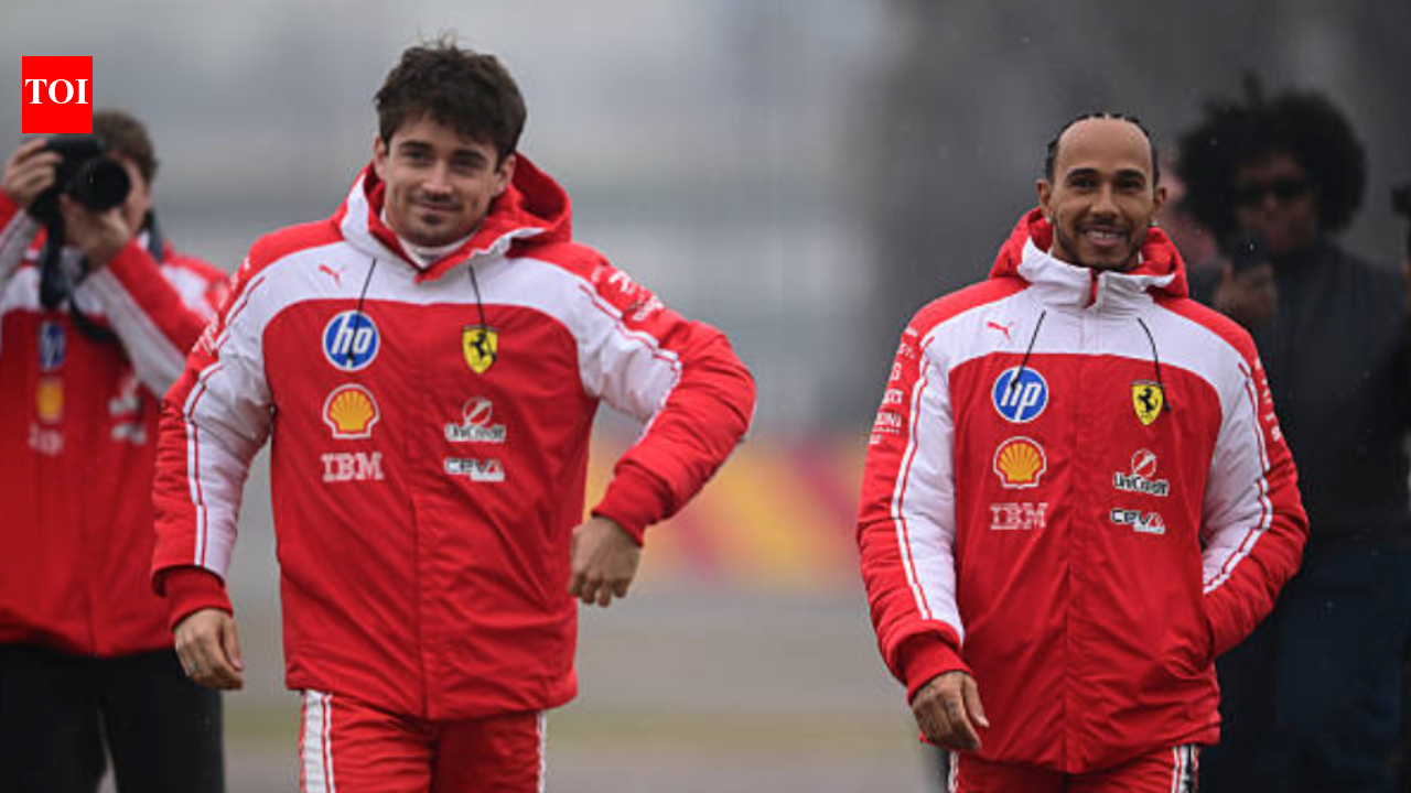 Ferrari begin Barcelona testing as Charles Leclerc and Lewis Hamilton share wet and dry running