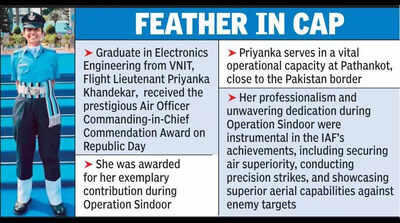 Flight lieutenant Priyanka Khandekar gets AOC-in-C commendation for role during Op Sindoor