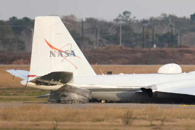Watch: Nasa research plane makes emergency belly landing in Texas; crew safe