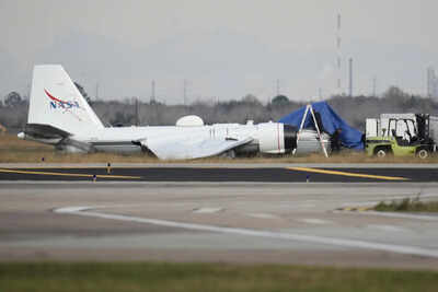 Watch: Nasa research plane makes emergency belly landing in Texas; crew safe