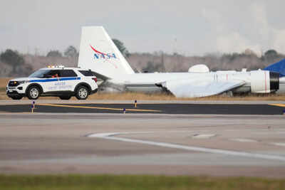 Watch: Nasa research plane makes emergency belly landing in Texas; crew safe