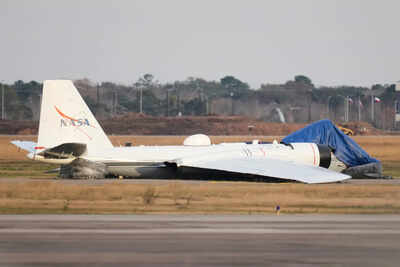 Watch: Nasa research plane makes emergency belly landing in Texas; crew safe