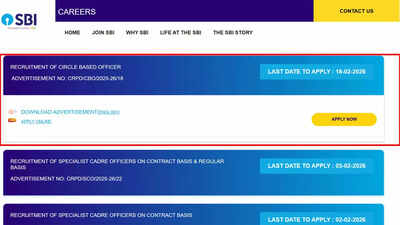 SBI Bank CBO Recruitment 2026 notification released for 2050 posts, apply from tomorrow at sbi.bank.in; direct link