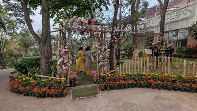 B'luru Apartment Residents Host Bamboo-Themed Miniature Flower Show