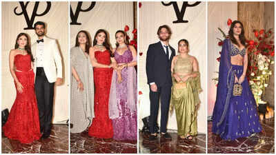 Prakriti Kakar–Vijay Anand wedding reception: Sisters Akriti Kakar and Sukriti Kakar, Elnaaz Norouzi, Aaliyah Kashyap shine