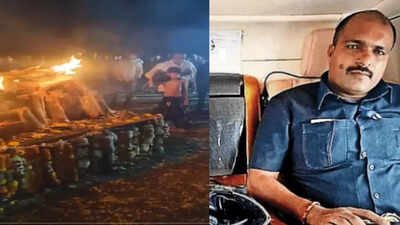 Ajit Pawar's PSO Vidip Jadhav laid to rest in Satara village; son lights funeral pyre